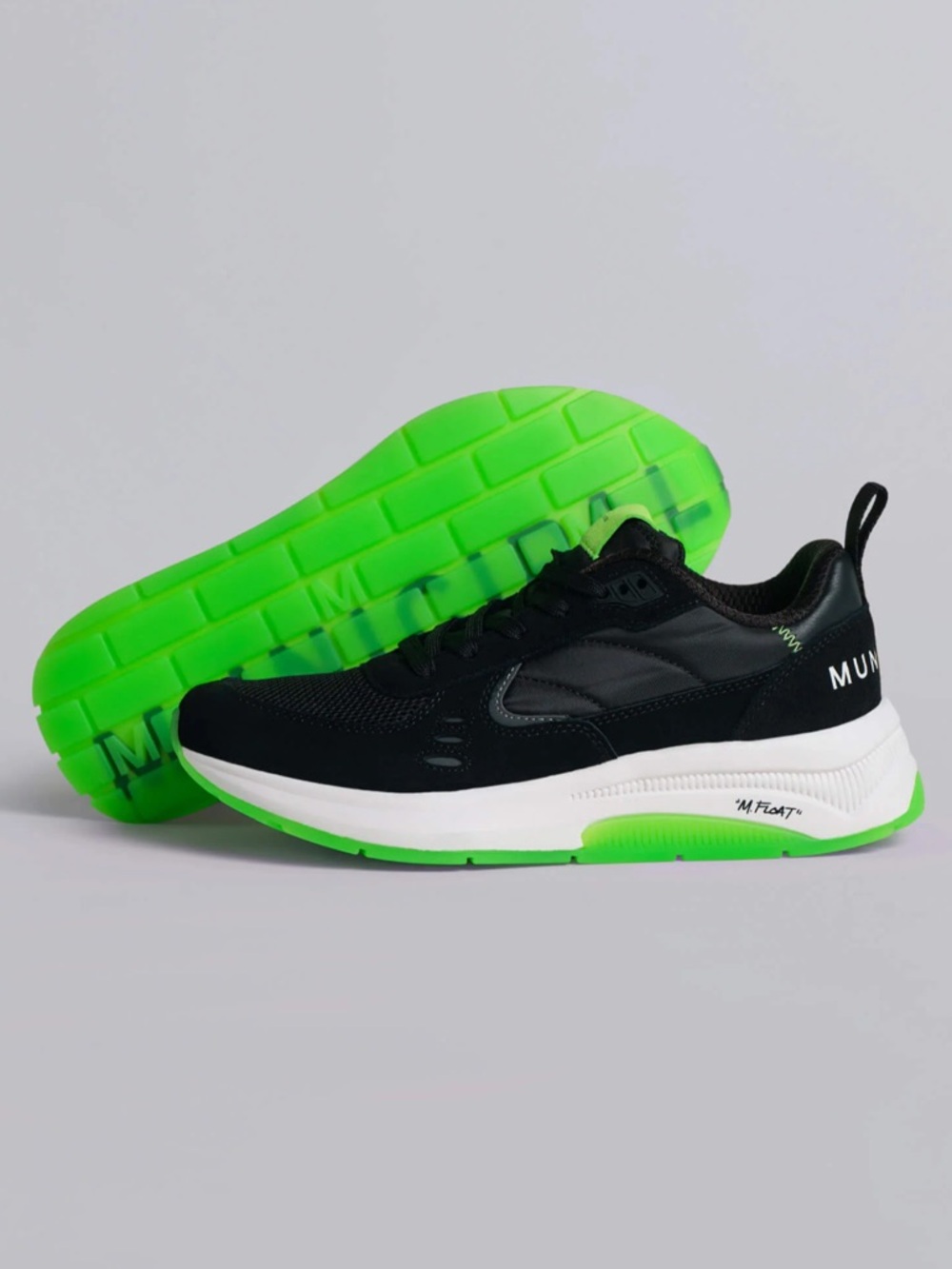 Municipal-Men’s Black & Neon Green Sneakers, Size 15, NWBox